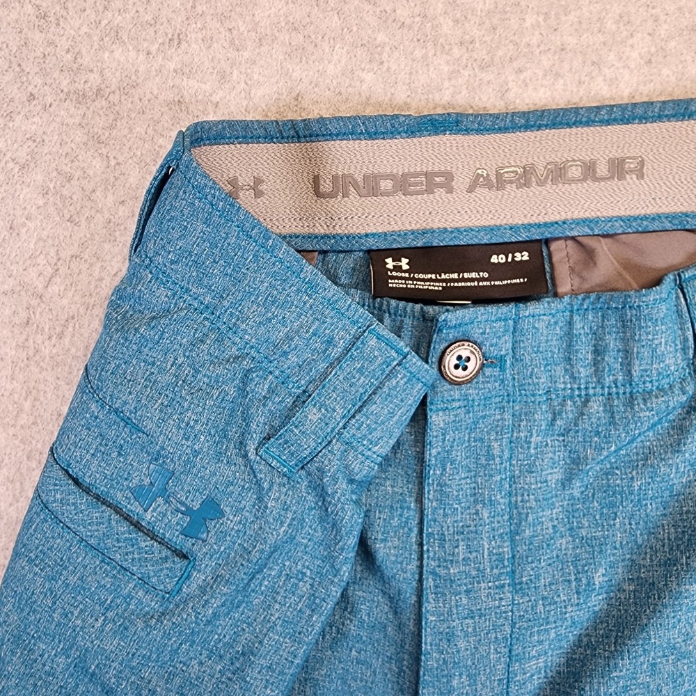 UNDER ARMOUR Match Play Vented Golf Pants 40x32 Loose Blue Performance Stretch